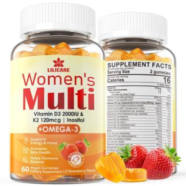 Imagem de Multivitamínico Gummy LILICARE para mulheres com vitamina D3 e K2 60Ct