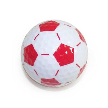 Imagem de Bolas de golfe, bolas de futebol Nitro, pacote com 3, branco/vermelho