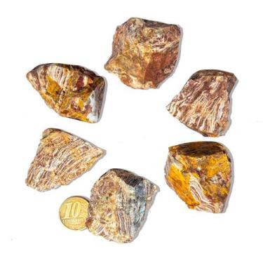 Imagem de 10 Jaspe Wave Bruta Pedra Natural Média 20 a 60mm 250 a 500g - Cristai