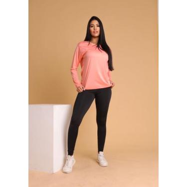 Imagem de Camiseta Manga Longa Feminina Moda Fitness Roupa De Academia - Jinking
