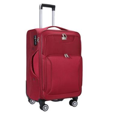 Imagem de Mala De Viagem De Bordo 10kg Poliéster Com Cadeado Cruzeiro, Bordô, Po