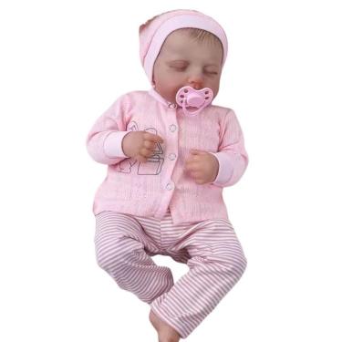 Imagem de Bebê Reborn Menina Toda De Silicone De Vinil Artesanal Olhos Fechados