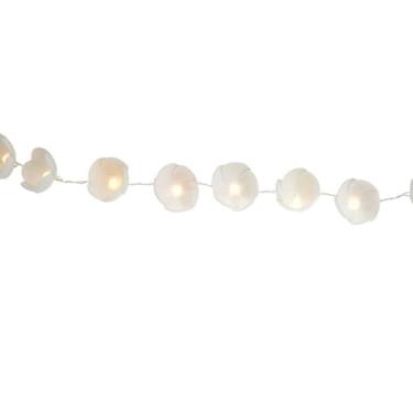 Imagem de Varal Floral Luz de Fada Lotus Branco PILHA