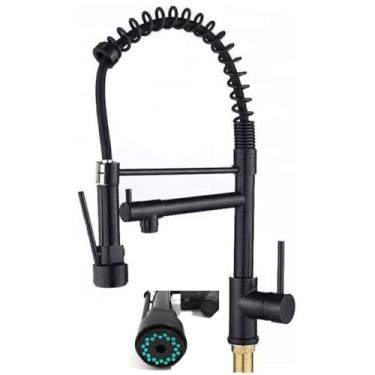 Imagem de Torneira Gourmet Cozinha Luxo Aerador Dois Jatos Monocomando Misturador Agua Fria Quente Area Mesa Pia Bancada Sofisticado Area Externa