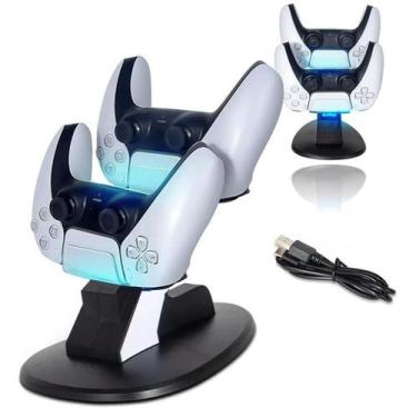 Imagem de Carregador Duplo Para Controle Playstation 5 Joystick Ps5 Nf - DACAR