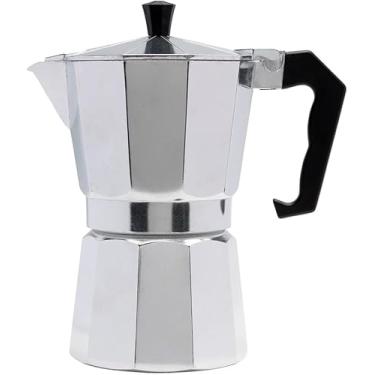 Imagem de Cafeteira Italiana Expresso de Aluminio com Alça para 6 Cafézinhos, Prata, 300 ml