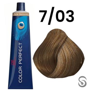 Imagem de Wella Perfect Color 7/03 Louro Médio Natural Dourado Pure Naturals 60m