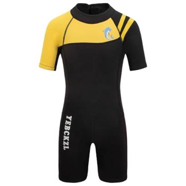 Imagem de Roupa de mergulho infantil para crianças, jovens, adolescentes, roupas molhadas de neoprene com zíper para meninos e meninas se aquecerem em água fria, mergulho, surfe, natação