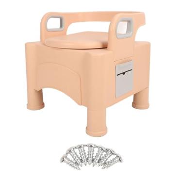 Imagem de Base de banheiros portáteis de Vomeko para uso doméstico, cadeira de variação, altura ajustável feminino grávida vaso sanitário móvel portátil a cabeceira para adultos idosos, (Rosa)
