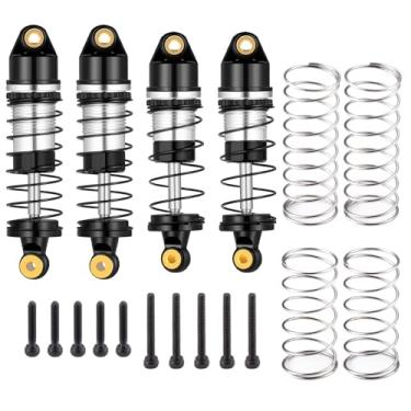 Imagem de WEFEINO 4Pcs Aluminum Front & Rear RC Shocks Absorber Damper Upgrade Parts for Losi 1/24 Micro-B RC Car Buggy (Black + Silver)