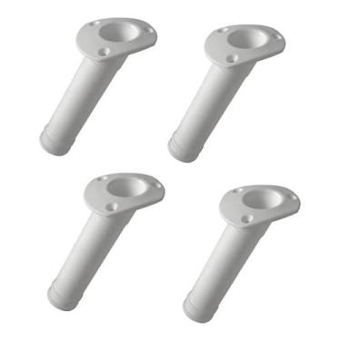 Imagem de Kit 4 Porta Varas Caniço Inclinado Para Lanchas Veleiros Cor Branca - 