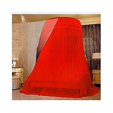 Imagem de Mosquiteiro para Teto Casal - Estilo Indiano com Elástico | Proteção Antimosquitos(vermelho)