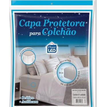 Imagem de Capa Protetora para Colchão Solteiro, Antiácaro, Branco, Elástico, 188 x 88 x 30 cm