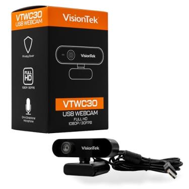 Imagem de VisionTek Webcam VTWC30 Premium Full HD 1080p - Microfone integrado, compatível com Windows, Mac, Chromebook e mais (901379)