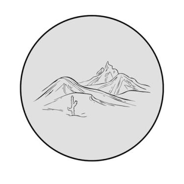 Imagem de Adesivo Decorativo Circular de Parede, Tema Deserto, 20 cm, Vários Modelos (DS-393, BOPP, 20CM)