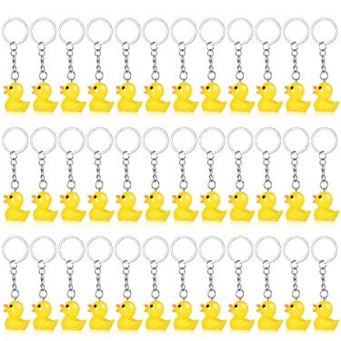 Imagem de Chaveiros de pato de plástico pato lembrancinhas de pato fofas correntes de pato pequeno acessórios para festa de aniversário chá de bebê, Amarelo, as shown in pictures
