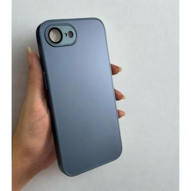 Imagem de Capa Capinha De Vidro Fosca Compatível Para iPhone 16e - Generica, Azu