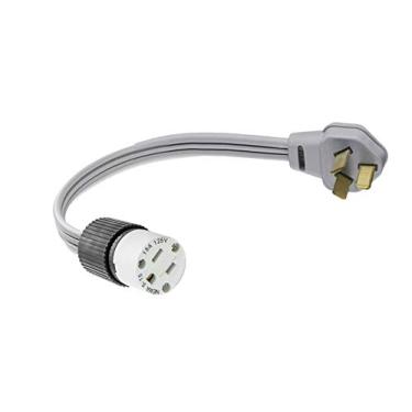 Imagem de Plugue macho de 3 pinos 10-50P para tomada de parede doméstica fêmea de 3 pinos 5-15R, fogão elétrico 220/250 V/alcance a gás 110/125V conversor/adaptador de energia. FX125V846