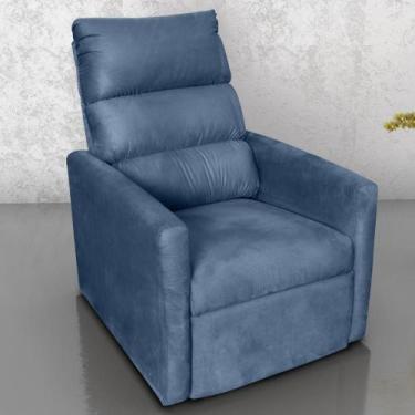 Imagem de Poltrona Reclinável do Papai Neiva Suede Azul - CASA H
