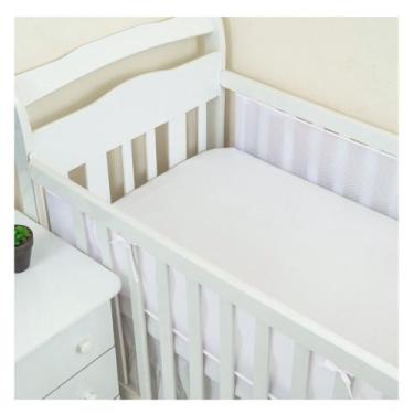 Imagem de Jogo De Tela Respirável Para Laterais De Berço Americano - Branca - No