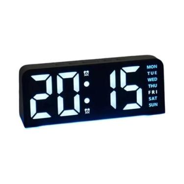 Imagem de Despertador Digital LED Com Luz Noturna, Visor De Hora E Temperatura, 