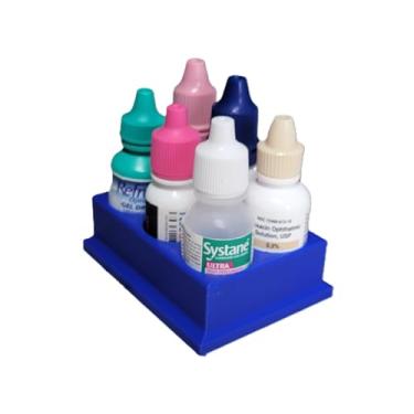 Imagem de Znet3D Organizador e armazenamento de frascos de colírio – Suporte de 6 compartimentos (azul)
