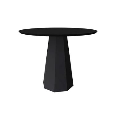 Imagem de Mesa de Jantar Redonda 4 Lugares Isis Preto MDF 100x100 - New Ceval