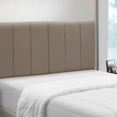 Imagem de Cabeceira Cama Box Estofada Madeira Queen Size Camila (Capuccino)