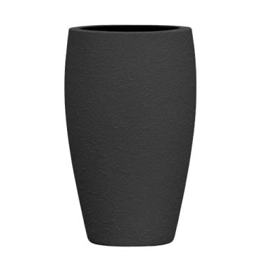 Imagem de Vaso Fibra De Vidro Texturizado Atenas P 52cm Decorativo (Preto Fosco)