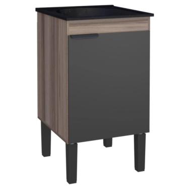 Imagem de Gabinete Com Tanque Para Lavanderia Olinda Preto