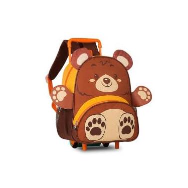 Imagem de Mochila Infantil com Rodinhas Urso, 33 x 26 x 20 cm, 17 Litros, Poliéster