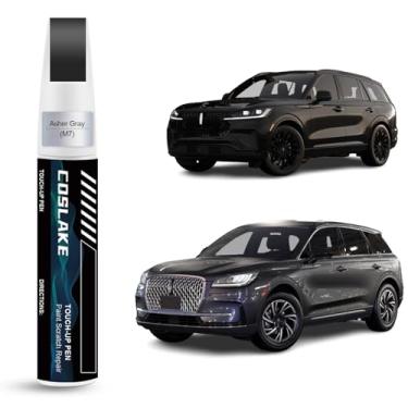 Imagem de COSLAKE Tinta de retoque de carro (cinza escuro (M7)) para LINCOLN, kit de reparo de arranhões de tinta de carro, solução rápida e fácil de reparar, caneta removedor de arranhões 2 em 1 com 2