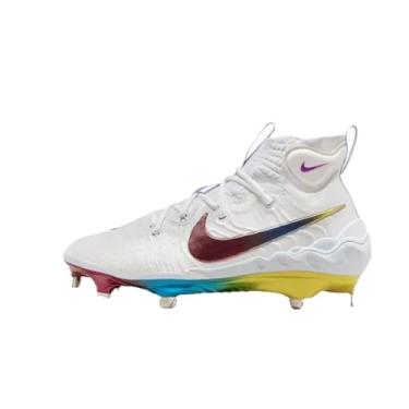 Imagem de Nike Chuteira de beisebol masculina Alpha Huarache NXT DJ6517-010 preto/cinza escuro fumê cinza claro/branco, tamanho 42, Branco, 38