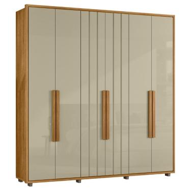 Imagem de Guarda Roupa Casal 230cm Com 6 Portas Barok Opala/cumaru Z10 - Mpozenato