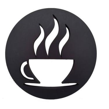 Imagem de Mandala Xícara Café Placa Mdf Vazado Decorativa Para Cozinha Cafeteria