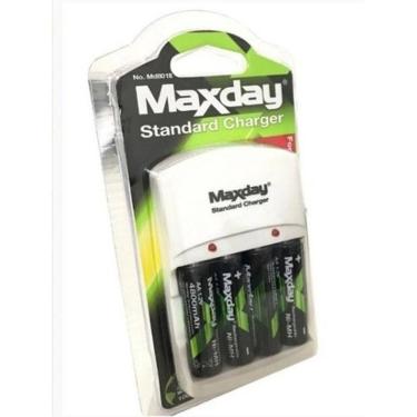 Imagem de Carregador De Bateria E Pilhas E 4 Pilhas Aa 4800Mah Maxday