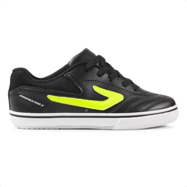 Imagem de Chuteira Topper Dominator 3 Jr Preto/Amarelo Neon,35