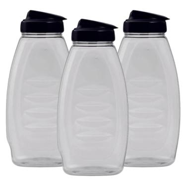 Imagem de Kit 3 Garrafa De Água Geladeira Com Tampa 1,5l Jarra De Suco (Fume)