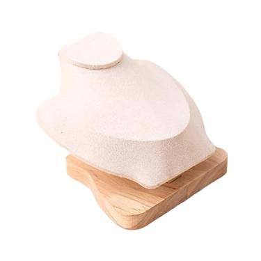 Imagem de Colaxi Suporte de exibição de joias, colar, para venda de presentes, enfeite, joias, busto, organizador para casa, sala de estar, quarto, Beige S