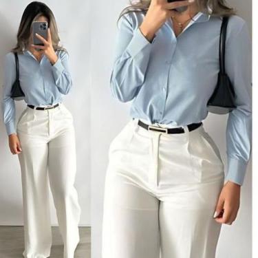 Imagem de conjunto alfaiataria feminino 3 peças roupas femininas Elegante Calça 