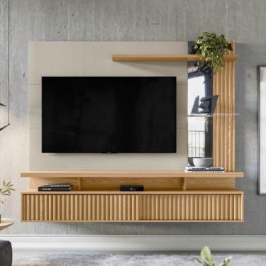 Imagem de Painel Home Suspenso 182cm para TV com Detalhes Ripado Maragogi Linea 