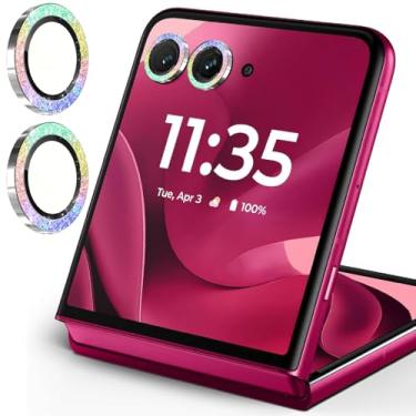 Imagem de Zeking (2 conjuntos para Motorola Razr 60 Ultra/Razr Ultra 2025 protetor de lente de câmera, anel individual de metal brilhante brilhante [kit de alinhamento da bandeja de instalação] (cor brilhante)