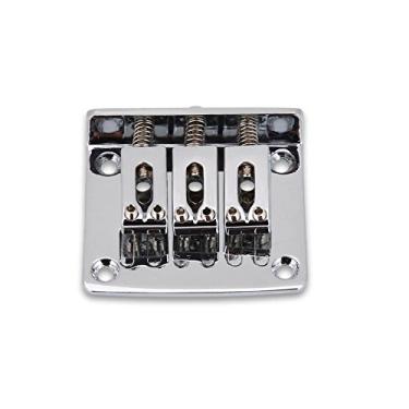 Imagem de aqxreight Peças de Reposição Versátil para Caixa de Charutos e Guitarras Elétricas Com Design de Ponte Fixa de 3 Cordas (Prata)