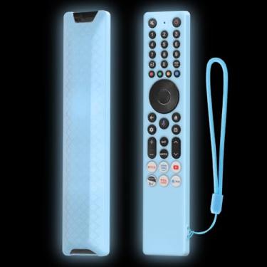 Imagem de LEFXMOPHY Capa para controle remoto TCL RC833A / TCL 2025 C71K 4K Voice TV, capa de silicone brilha no escuro - azul