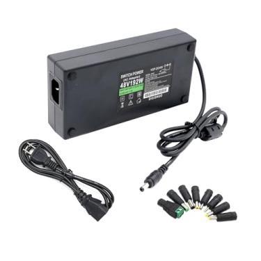 Imagem de DIGISHUO Adaptador De Fonte Alimentação 48V 4A 192W, Carregador Ca 100-240V Para Cc, Plugue Eua 5,5 X 2,5 Mm Com 8 Peças Interruptor Poe, Monitor Lcd, Fita Led, Roteador
