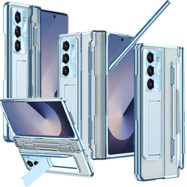 Imagem de NINKI Capa para Samsung Galaxy Z Fold 7 com suporte para caneta S e S Pen, suporte e protetor de tela frontal dobradiça galvanoplastia capa de telefone rígido para Z Fold 7 com suporte e slot Stylus
