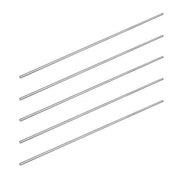 Imagem de Crapyt 5 hastes redondas de aço inoxidável 304, 4/25" x 11,81" (4 mm x 300 mm) hastes de eixo sólido de metal prateado para indústria, artesanato DIY, dobradiças, cavilhas, passatempos de trabalho de