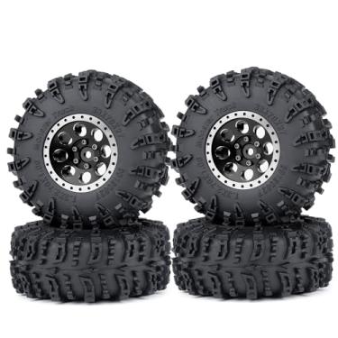 Imagem de MORLORDY 4Pcs 1.3" Wheels Tires Set for 1/24 Axial SCX24 Gladiator Deadbolt Bronco C10 JLU and 1/18 TRX4M RC Crawler Car Upgrade Parts (Black)