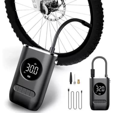 Imagem de Compressor Pump Digital Calibrador De Pneu Carro Bike Moto Sem Fio