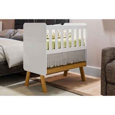 Imagem de Berço Infantil Mini Guti 3 em 1 Branco/Amendoa - Peroba